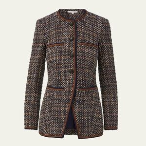 Veronica Beard Alessia Navy Brown Tweed Jacket size 8